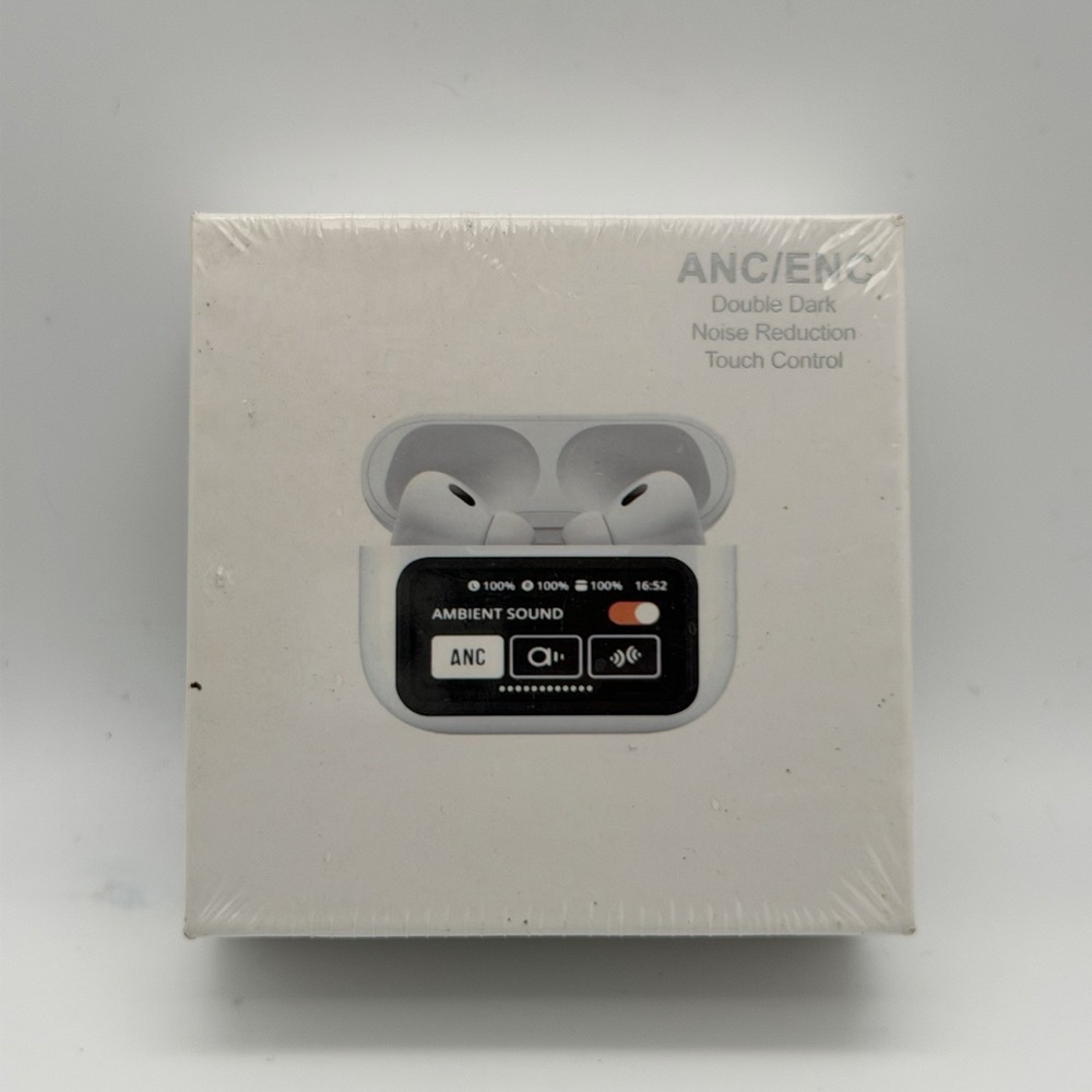 Wireless Bluetooth Earbuds ANC ENC Touch Screen Charging Case White New Sealed